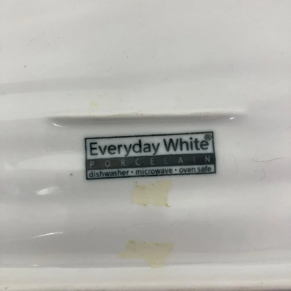 Vintage Porcelain Asparagus Serving Platter Everyday White 12x6 Microwave Safe
